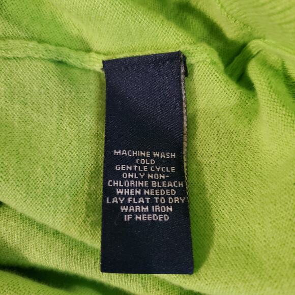 Vtg Chaps V-Neck Button Cardigan Size XL Preppy Country Club Old Money Green - Picture 7 of 9